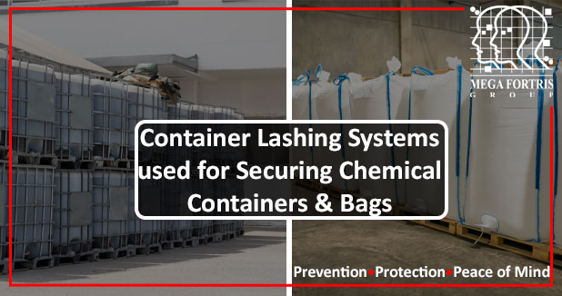Lashing systems for chemical containers and bags